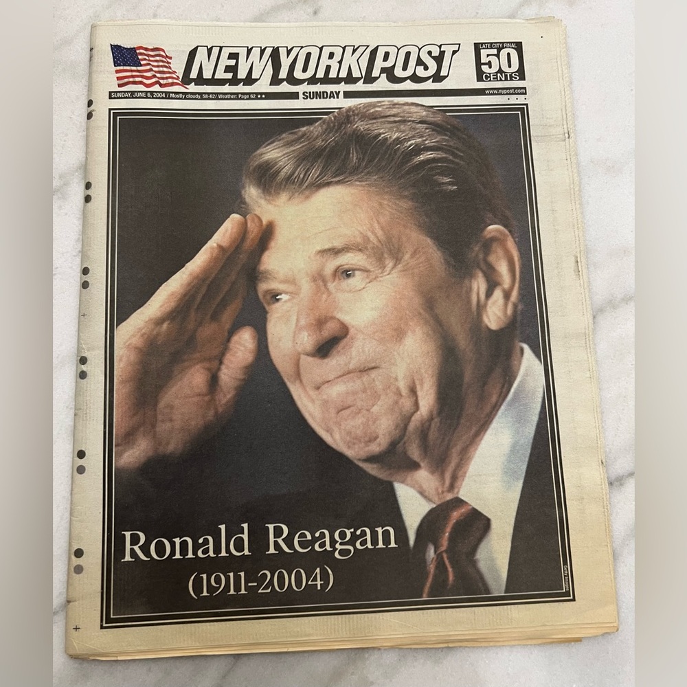 COPY - New York Post- dated 6/6/2004 Ronald Reagan 1911-2004